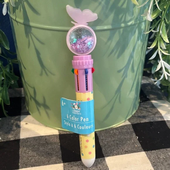 6-Color Multi Ink Pen with Decorative Shaker Top - Pastel Assorted - Picture 5 of 5